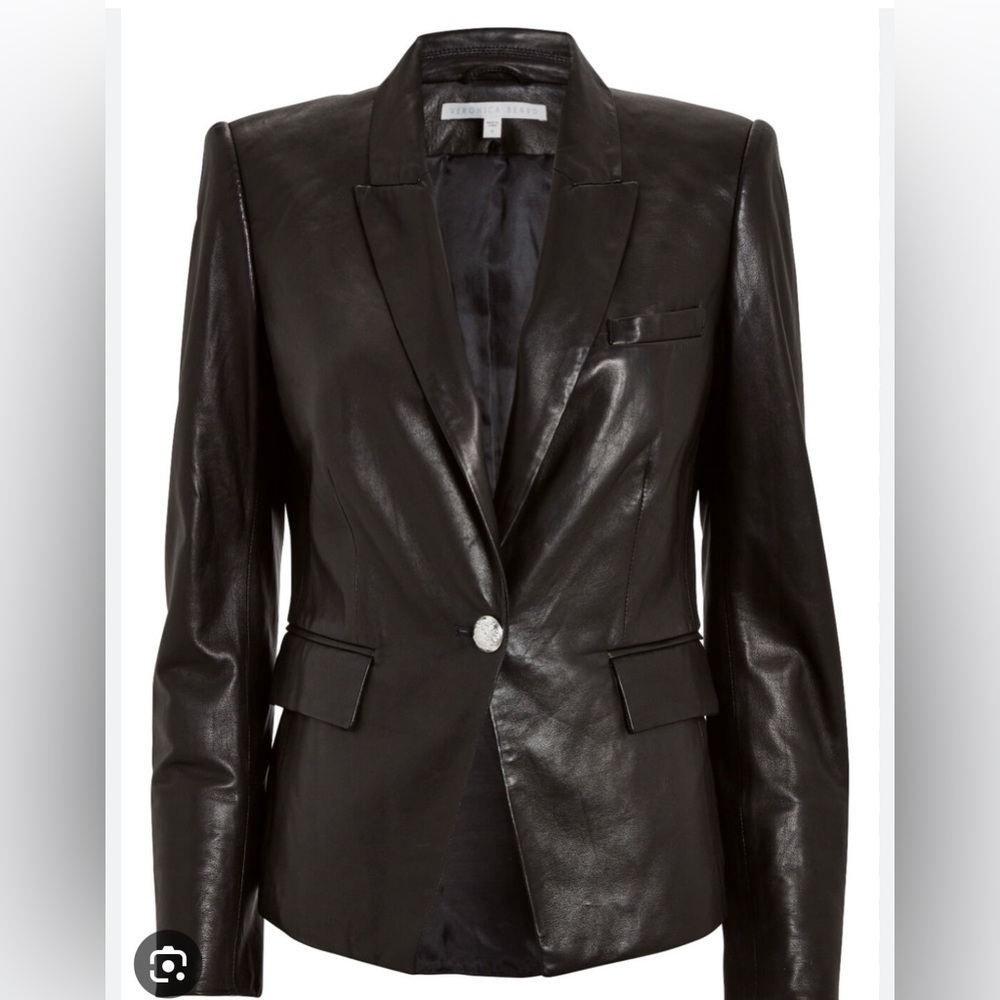 Veronica Beard Leather Danielle Dickey Jacket